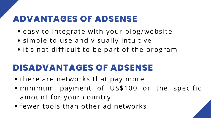 pros and cons of google adsense ad network