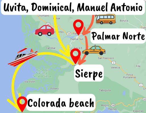how to get to drake bay from uvita dominical and manuel antonio