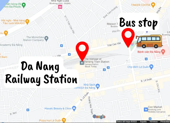 danang bus stop to reach hoi an