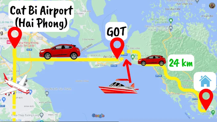 how to get from cat ba to hoi an by plane