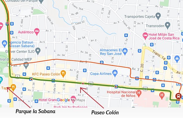 How to get to San José (city center) from Juan Santamaría airport SJO by bus and shuttle/transfer