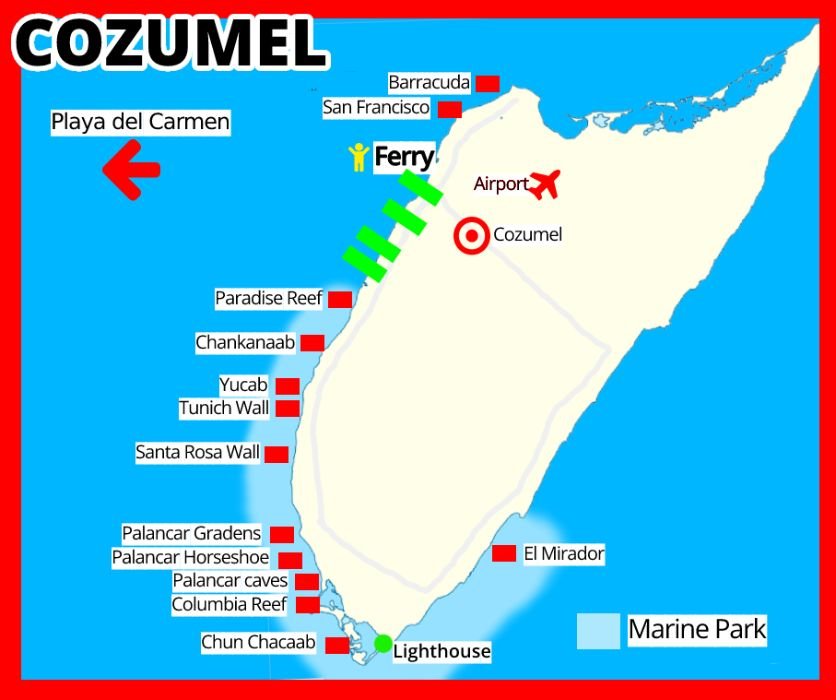 Los 8 Mejores lugares para bucear en Cozumel [entre arrecifes y tiburones]